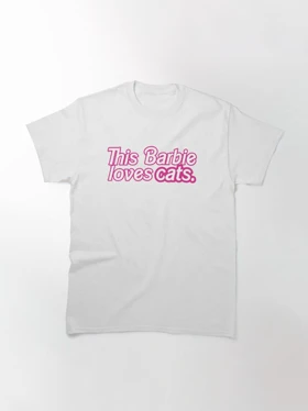 تیشرت لانگ دخترانه Barbie تیشرت لانگ دخترانه باربی طرح This Barbie loves cats