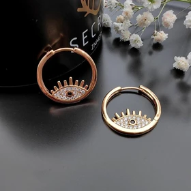 گوشواره حلقه‌ای طرح چشم ژوپینگ کد 131