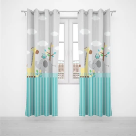 پرده پانچی اتاق کودک برند مینوریا کیدز طرح زرافه کد p-367