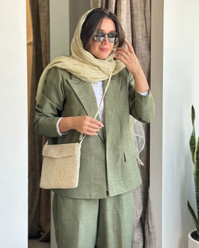 کت و شلوار راه‌راه تک‌رنگ شانتون