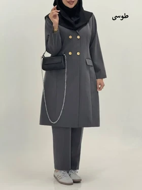 3583-مانتو شلوار اداری فیونا