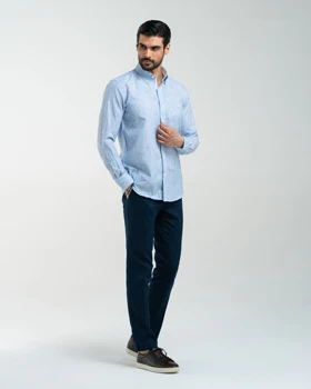 ام کی کالکشن پیراهن آستین بلند mk-2873-dark-blue