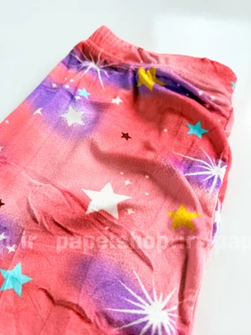 شلوار مخمل استیکردار طرح کهکشان