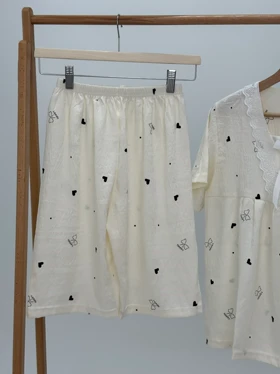 ست لباس راحتی بلوز و شلوارک کد 104