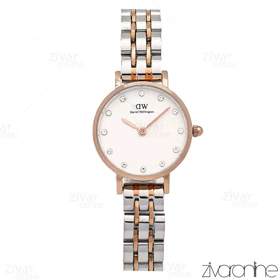 ساعت دنیل ولینگتون زنانه نقره ای رزگلد نگین‌دار 106763