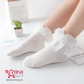 جوراب بچه گانه دخترانه طرح لب تور مدل RT-QIUBO2
