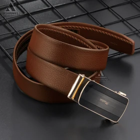کمربند ریلی چرمی Leather Ratchet Belt BL93 (قهوه‌ای)