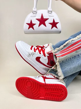 کتانی ونس زنانه ساق‌دار ایر جردن 1 امضا شیکاگو 1 NIKE AIR JORDAN کد 912