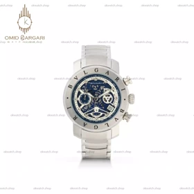 ساعت مچی بولگاری کورنوگراف سیلور اسکلتون صفحه سرمه ای Bvlgari