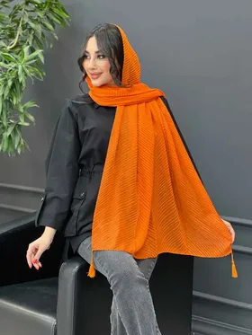 شال پلیسه پایین منگوله‌دار