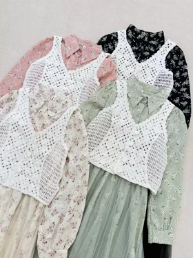 ست پیراهن و جلیقه و کمربند کد 5548