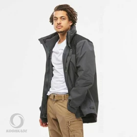 کاپشن کوهنوردی دوپوش ذغالی FORCLAZ