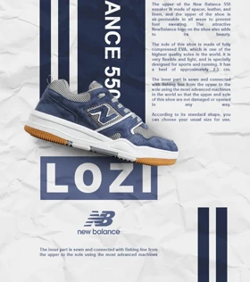 کفش کتانی مردانه و زنانه طوسی آبی NEW BALANCE 550 مدل 7263