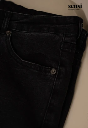 شلوار جین اسکینی ذغالی ساده کد1001126