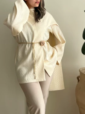 مانتو شالدار ژاکارد نخ بهاره و تابستانه زنانه
