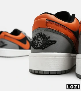 کفش کتانی مردانه طوسی مشکی نارنجی نایک NIKE jordan 1