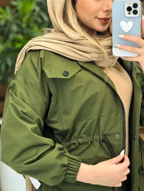 بارانی کمر گت سر جیب دکمه