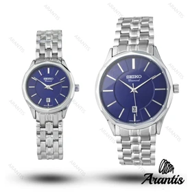 ساعت ست سیکو diamond بدنه سیلور صفحه نقره ای s-10209