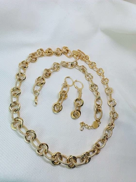 سرویس کامل برند شین مدل «گره عشق زرین» | ترکیب بیضی شنی و سه حلقه (گارانتی 1 ساله)