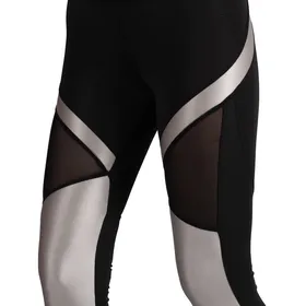 لگ اسلیم ورزشی مشکی/نقره ای - Agi Slimming Sportive Leggings Siyah/Gümüş