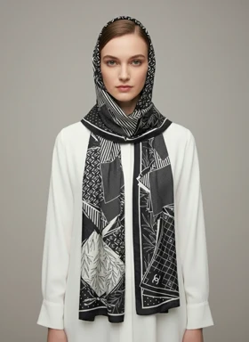 شال حریر پاپیونی