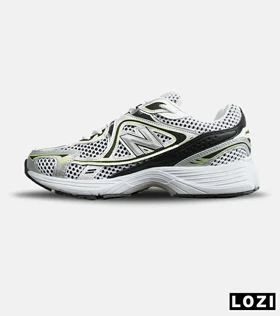 کفش کتانی مردانه و زنانه سفید مشکی لیمویی NEW BALANCE 1064 مدل 8153