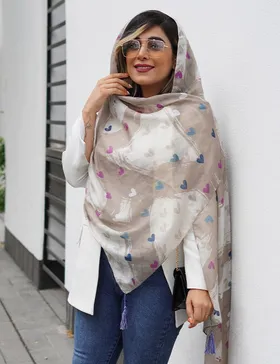 شال قلبی نخی منگوله‌دار بهرو