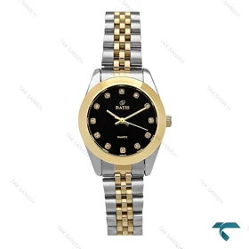 ساعت داتیس زنانه D8889 دورنگ طلایی صفحه مشکی Datis-6908-L