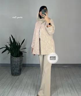 مانتو ژاکارد طلاکوب الین