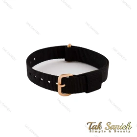 بند ساعت دنیل ولینگتون زنانه برزنتی مشکی رزگلد DW-Strap-4830-L