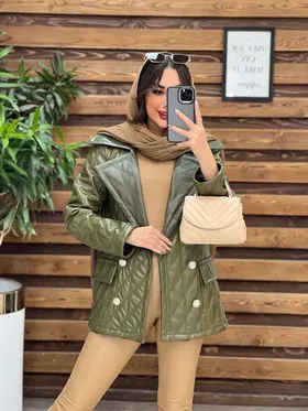 کاپشن چرم شش دکمه