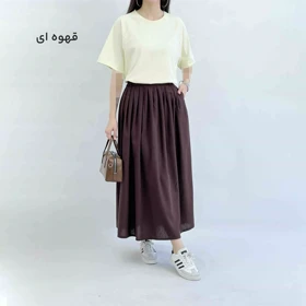 دامن زنانه لینن جلو پلیسه