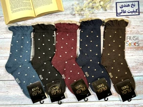 جوراب زنانه ساق‌دار فانتزی خال دار