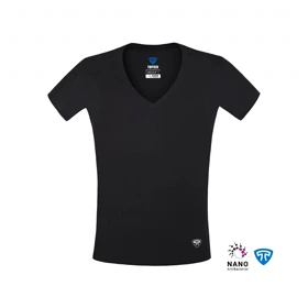 زیرپوش نانو آنتی باکتریال ضد تعریق یقه هفت باز مردانه مشکی