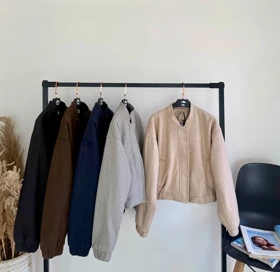 بامبر ژاکت زنانه فوتر وارداتی آستردار ضخیم قد 55