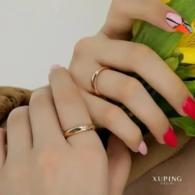انگشتر زنانه رینگ ساده طرح طلا برند ژوپینگ
