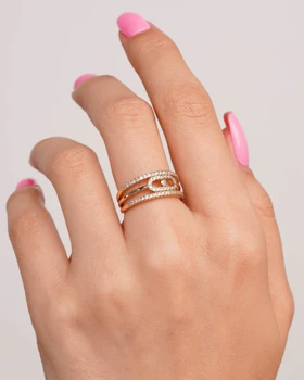 انگشتر نگین‌دار طرح مسیکا mesika برند ژوپینگ سایز 7