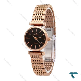 ساعت مچی رومانسون زنانه رزگلد صفحه مشکی Romanson-6205-L