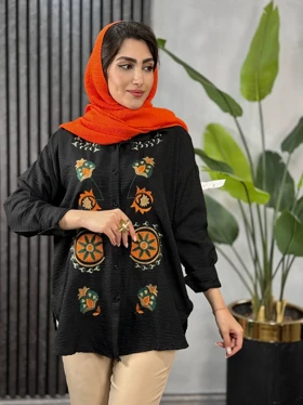 مانتو شانتون گلدوزی کد 1848