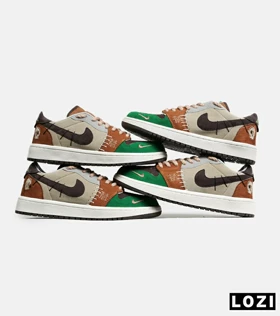 کفش کتانی مردانه و زنانه قهوه ای طوسی سبز نایک NIKE jordan Vodoo