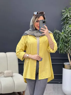 مانتو لینن گلدوزی ستاره