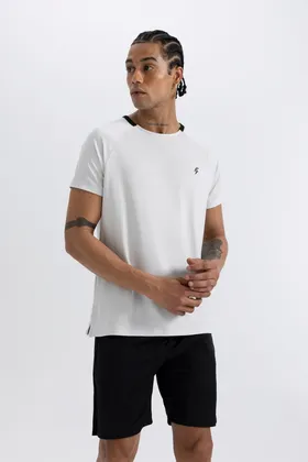 تیشرت پارچه ای سنگین DeFactoFit Standard Fit Crew Neck Athlete C1488AX24SM