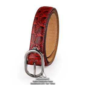کمربند زنانه قرمز Leather Belt BL77