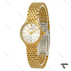 ساعت سیتیزن طلایی زنانه صفحه سیلور Citizen-9856-L
