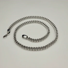 زنجیر مردانه فرانکو (میرو) نقره ای استیل 60 سانت عرض 6 میل کد 5591