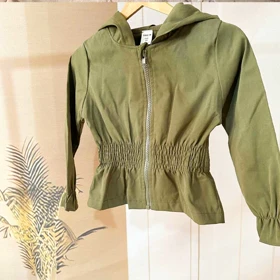 کت کتان کلاهدار دخترانه کمرکش