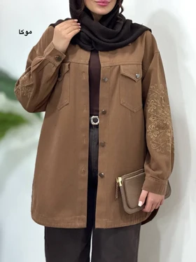 مانتو کتان پاییزه گلدوزی نیکول 1