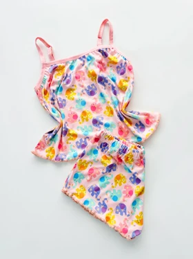 ست لباس خواب تاپ و شورتک نخ پنبه طرح فیل