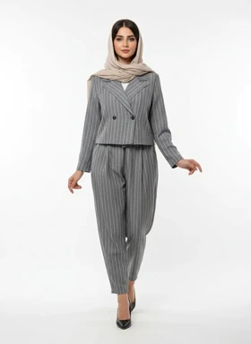 کت و شلوار کراپ زنانه دیپلمات ریمانا رجحانی rojhani2026