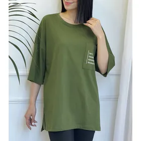 تیشرت لانگ تک جیب